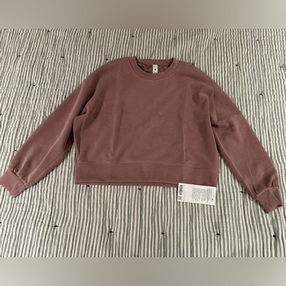 Lululemon Perfectly Oversized Crop Crew Softstreme Twilight Rose 8 NWT